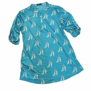 Fashion Express Cactus Print Tunic / Mini Dress, Size Large